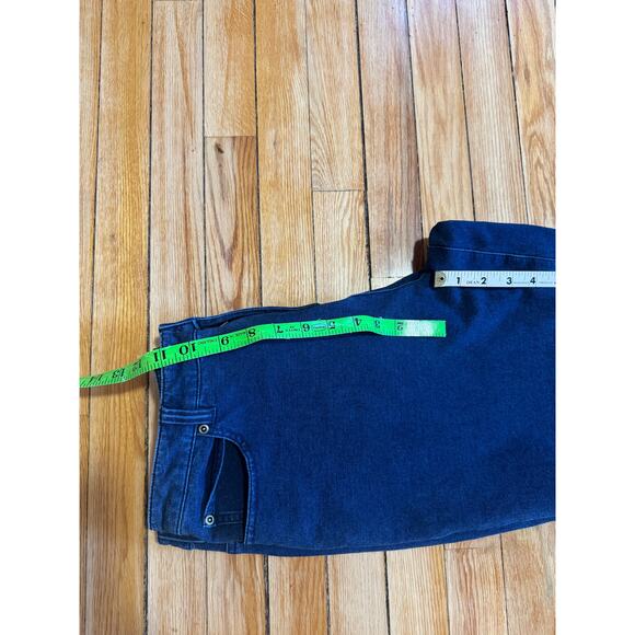 Vintage Norm Thompson Dark Rinse Wide Leg High Waist Jeans - Picture 8 of 10